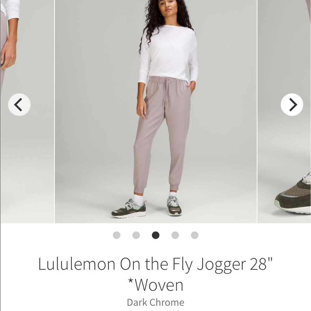 NWT lululemon on the fly jogger size 4 dark chrome